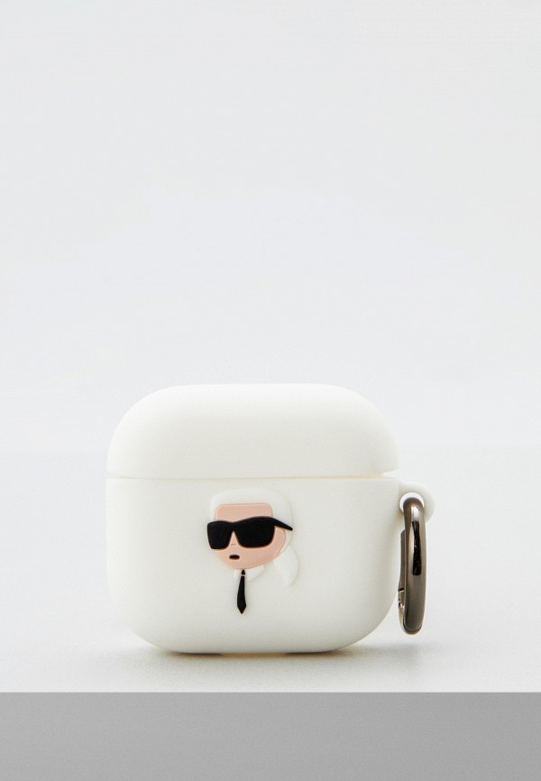 

Чехол для наушников Karl Lagerfeld, Белый, Airpods 3 силиконовый Silicone