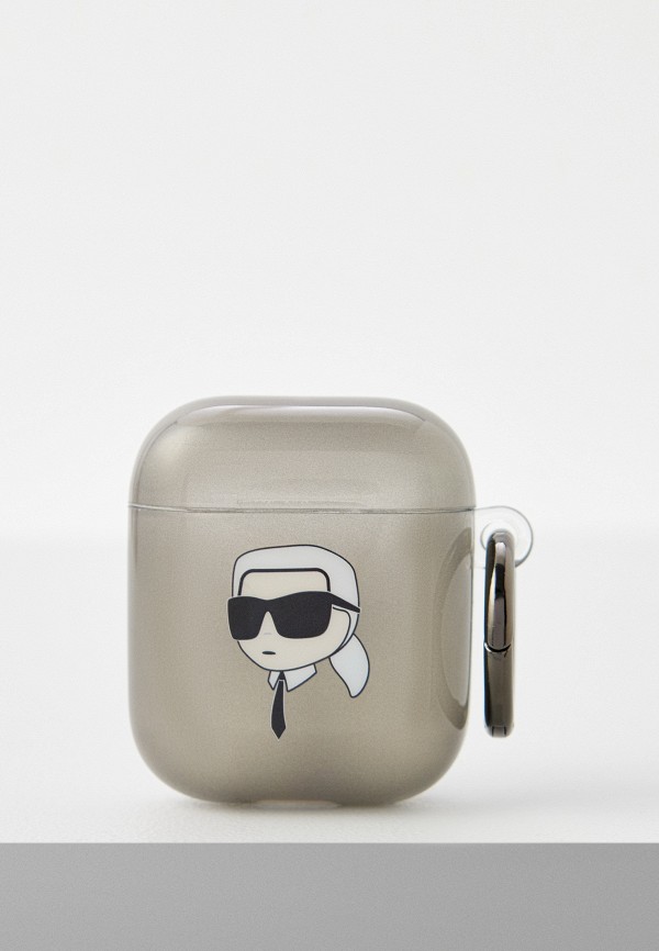 

Чехол для наушников Karl Lagerfeld, Серый, Airpods 1/2, силиконовый TPU