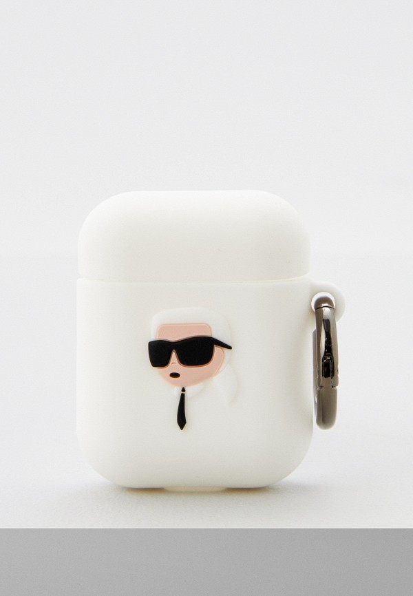 

Чехол для наушников Karl Lagerfeld, Белый, Airpods 1/2 силиконовый Silicone