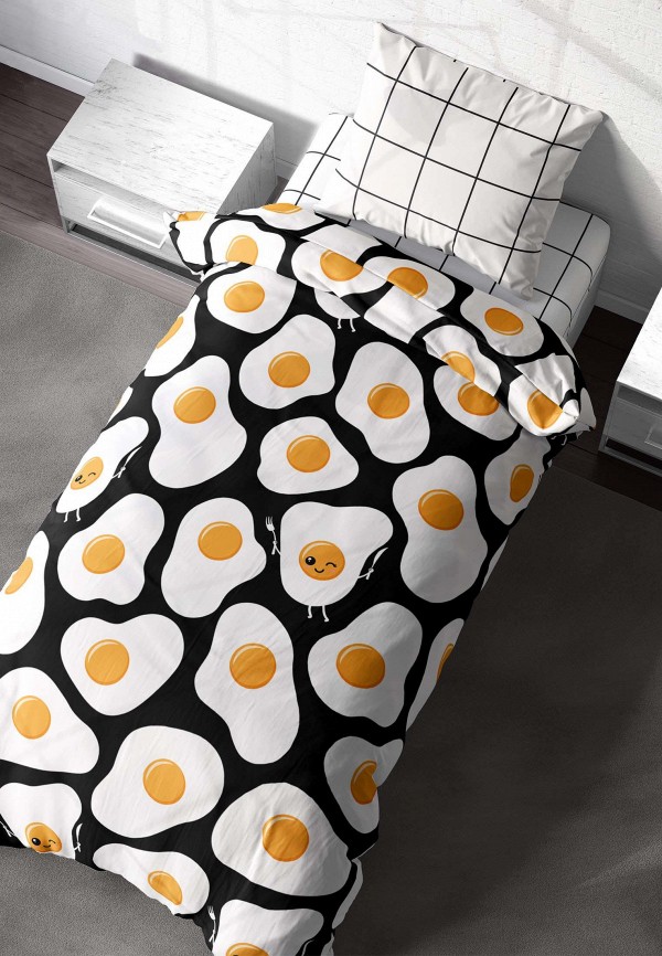 Постельное белье 1,5-спальное Crazy Getup перкаль (50х70) Eggs