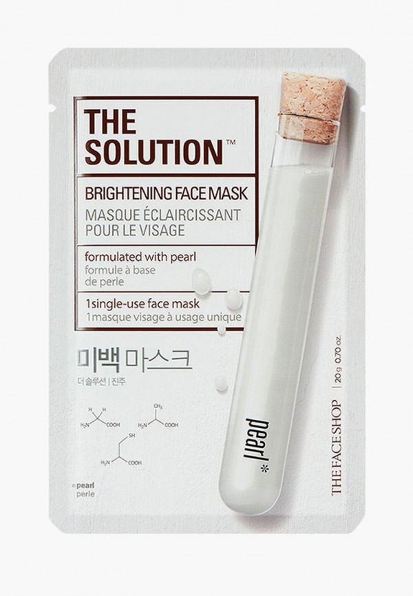 

Маска для лица Thefaceshop, Белый, THE SOLUTION BRIGHTENING FACE MASK