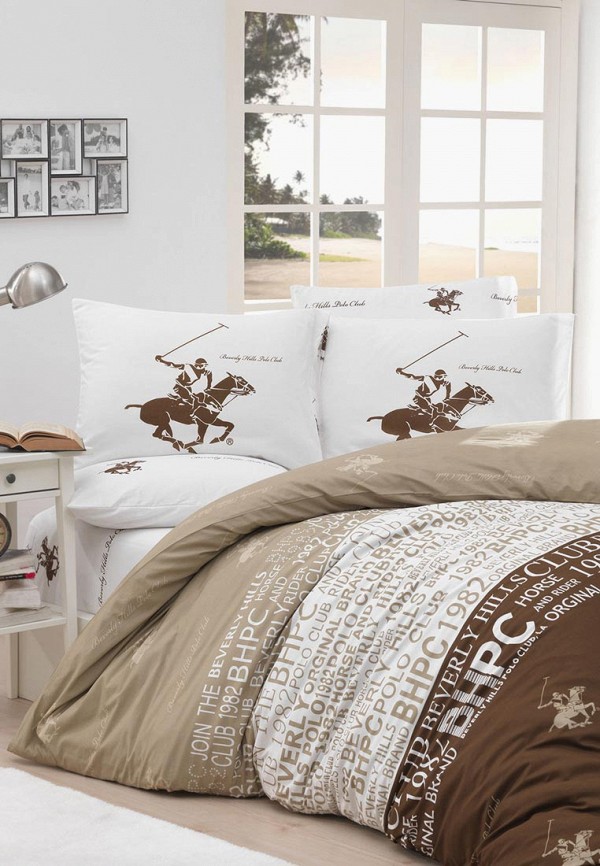 

Постельное белье Евро Beverly Hills Polo Club, Бежевый;белый, Beverly Hills Polo Club MP002XU0E33I