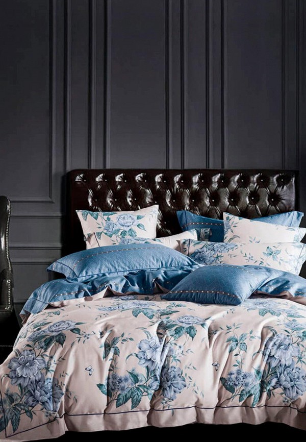 

Постельное белье Евро Bellehome, Блу флауэр, Бежевый