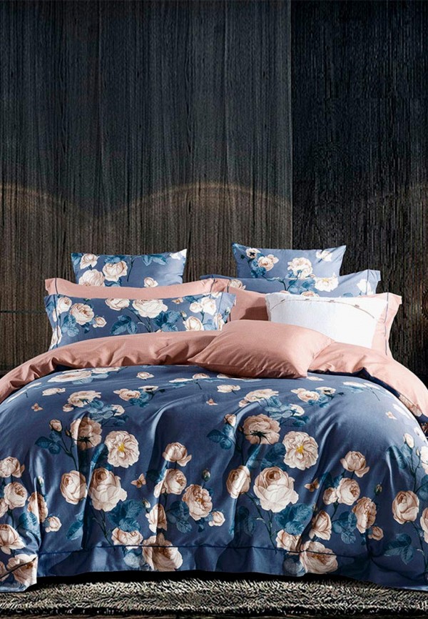 

Постельное белье 1,5-спальное Bellehome, Синий, Ночные розы