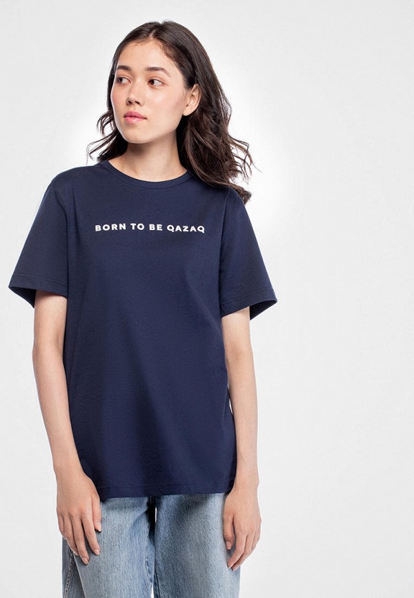 

Футболка Qazaq Republic, Синий, Born to be qazaq