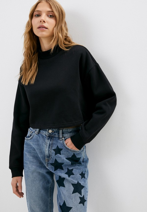 

Свитшот Urban Classics, Черный, Ladies Cropped Oversized Sweat High Neck Crew