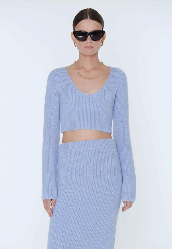 Пуловер Erika Cavallini цвет голубой 