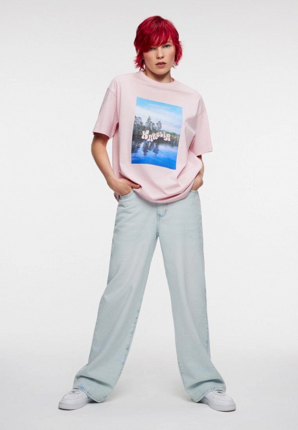 Футболка Befree розовый, размер 42, фото 2