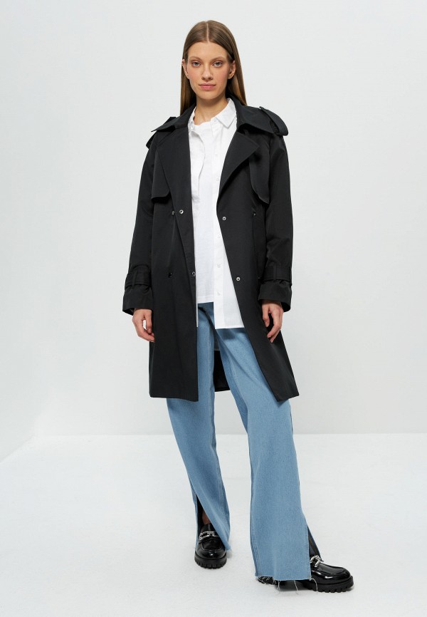 Плащ Zarina черный, размер 50, фото 7