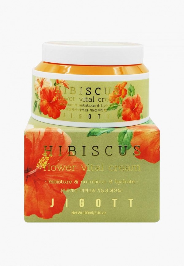 Крем для лица Jigott с экстрактом гибискуса Hibiscus Flower Vital Cream 100мл