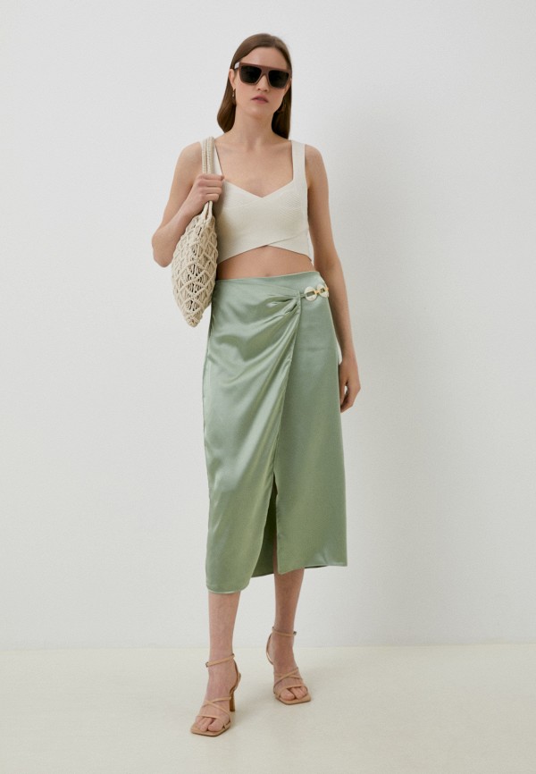 Юбка Zolla зеленый, размер 42, фото 2