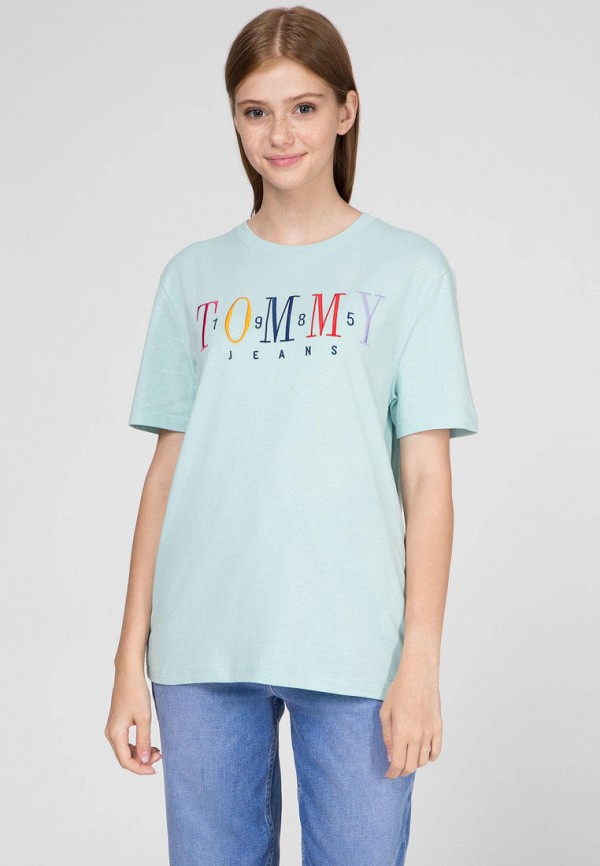 

Футболка Tommy Jeans, Бирюзовый, TJW 1985 EMBROIDERY TEE