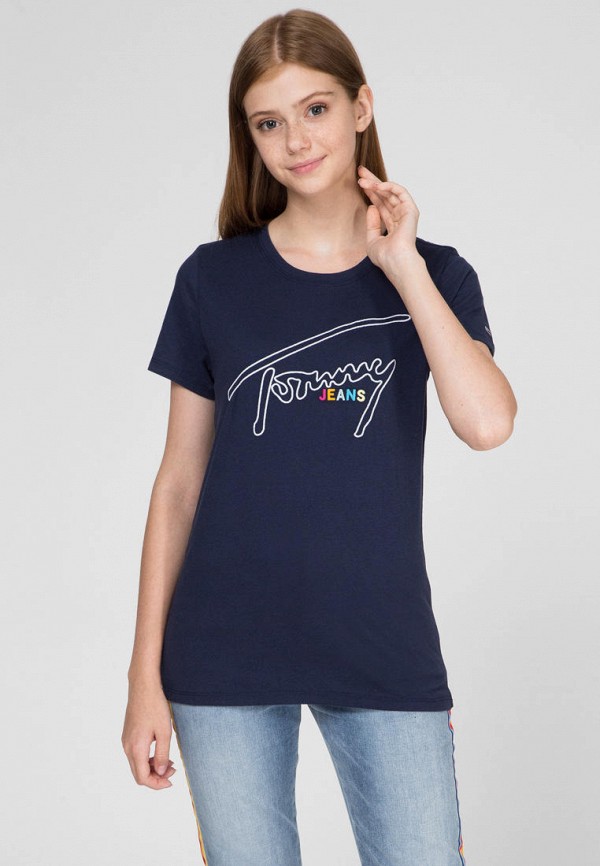 

Футболка Tommy Jeans, Синий, TJW OUTLINE SIGNATURE TEE
