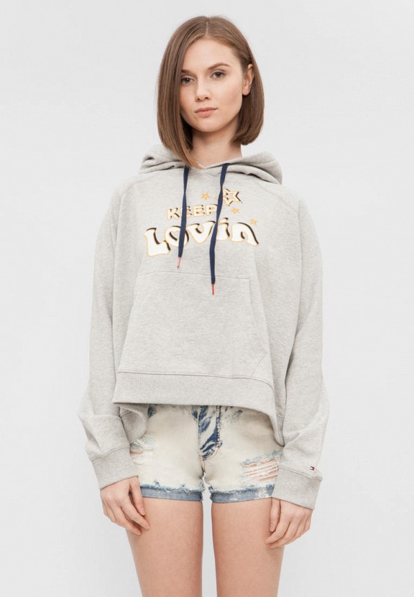 

Худи Tommy Hilfiger, Серый, GIGI HADID SLOGAN HOODIE