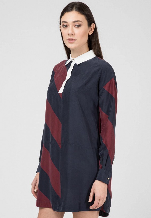 

Платье Tommy Hilfiger, ICON RUGBY SILK DRESS LS, Синий