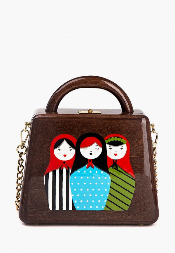 

Сумка Mybacio, Коричневый, MATRYOSHKAS WOOD (TRAPEZIUM MINI)