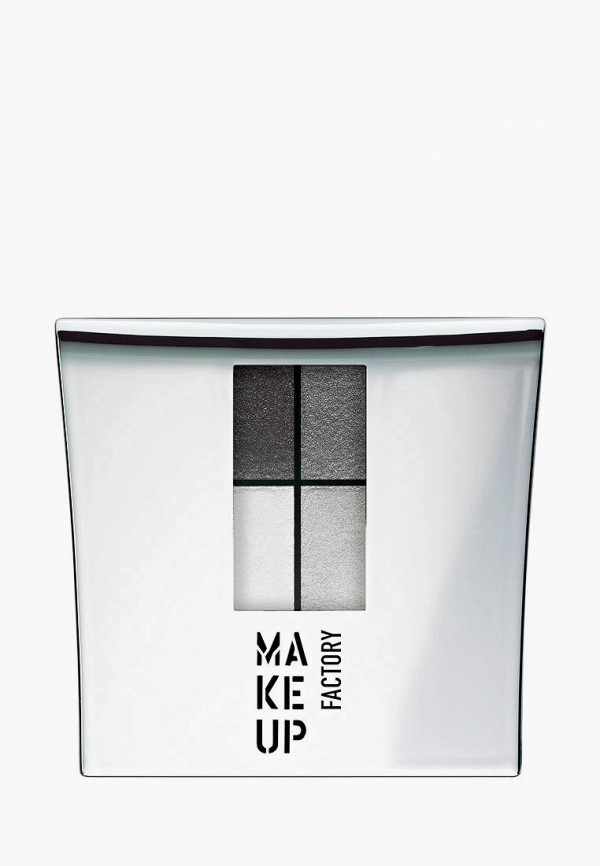 

Тени для век Make Up Factory, Разноцветный, 4-х цветные т.03 черный/серый/белый/серебрянный песок, 4.8 г