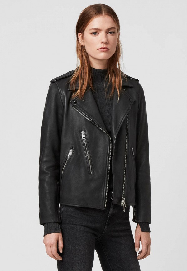 

Куртка кожаная AllSaints, Черный, ELVA BIKER