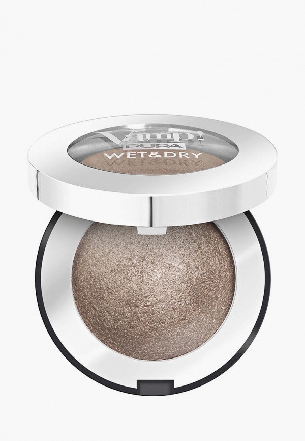 

Тени для век Pupa, Бежевый, VAMP! WET&DRY "запеченные" с сияющим финишем т.102 золотистый темно-серый, 1 г