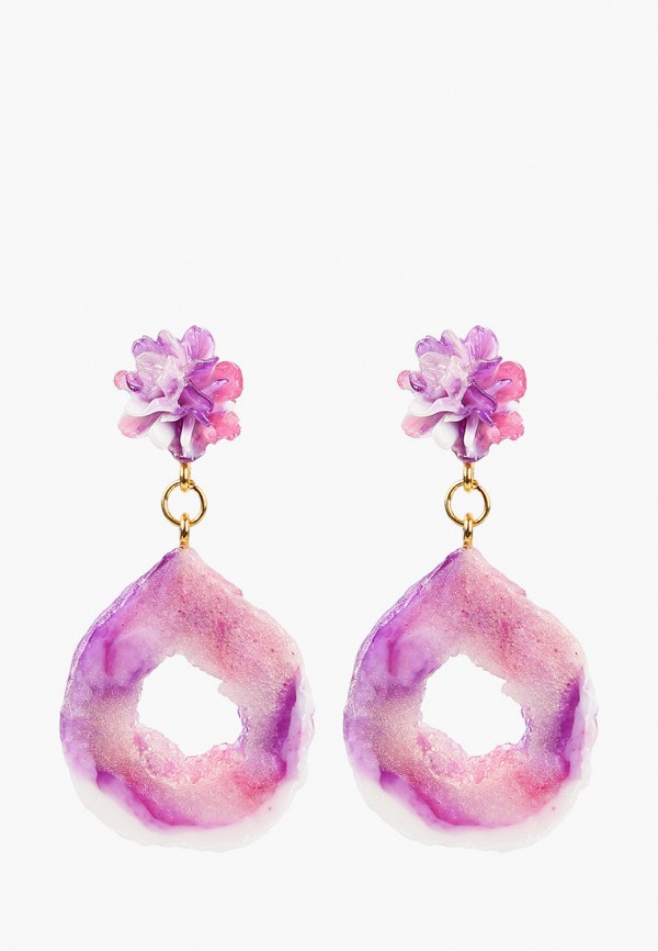 

Серьги Masha Mart, Фиолетовый, SHORT DRUZZY EARR