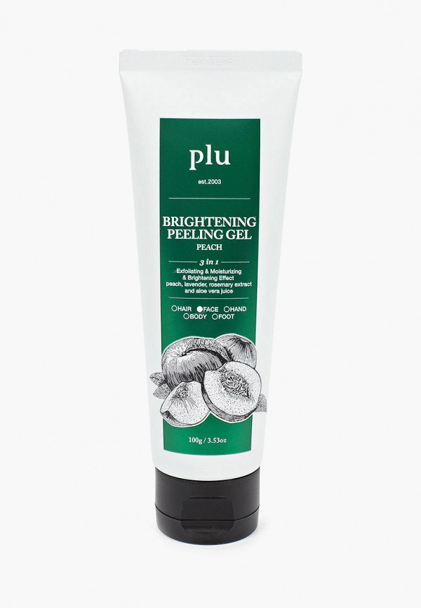 

Скраб для лица Plu, Прозрачный, освежающий с маслом персика, 100 г