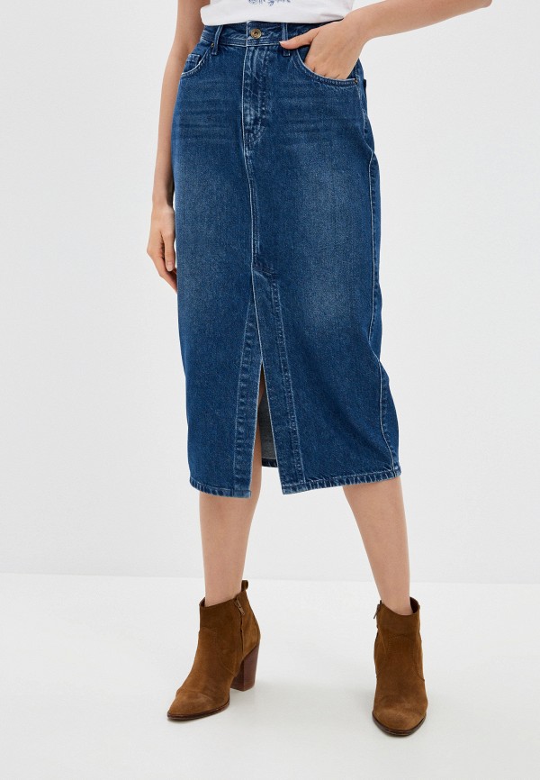 

Юбка джинсовая Mustang, Синий, Pencil Skirt