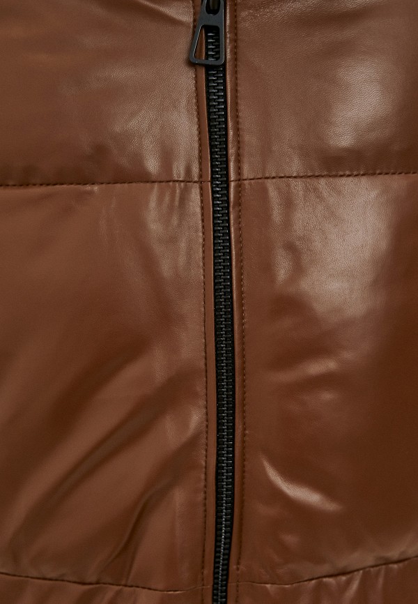 Куртка кожаная Снежная Королева цвет коричневый  Фото 5