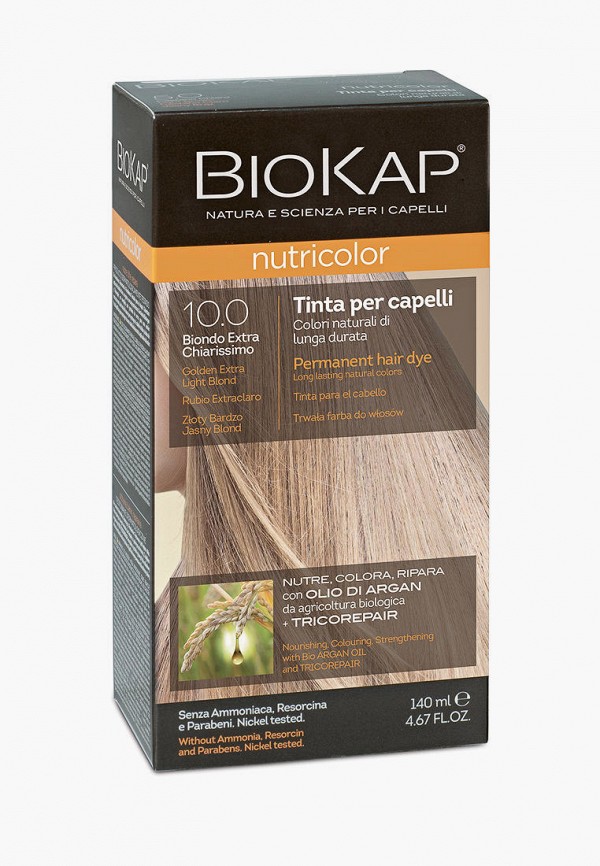 Краска для волос Biokap золотистый очень светлый блондин 10.0, 140 мл