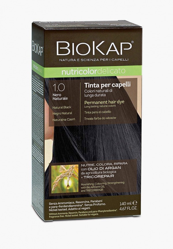 

Краска для волос Biokap, Черный, чёрный натуральный 1.0, 140 мл