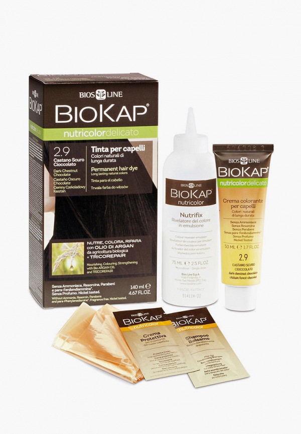 

Краска для волос Biokap, Коричневый, тёмно-каштановый шоколадный 2.9, 140 мл
