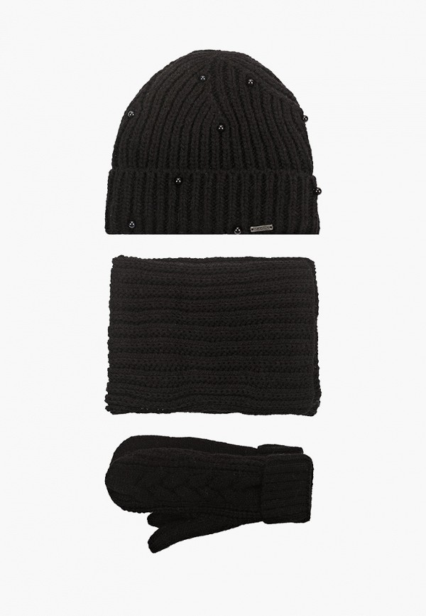 

Шапка, шарф и варежки Jagga, Черный, 30х150 см