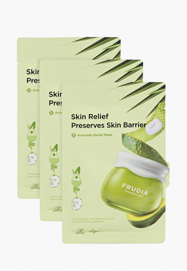 

Набор масок для лица Frudia, Прозрачный, восстанавливающие с авокадо Avocado Relief Mask, 20мл*3шт.