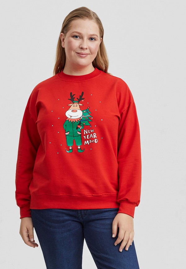 

Свитшот Barmariska, Красный, Олень и Елка