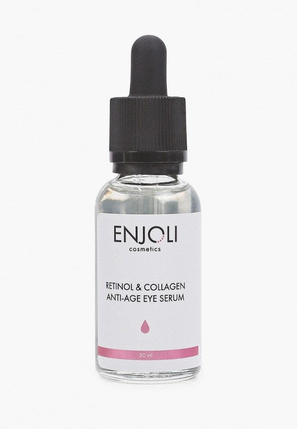 

Сыворотка для век и шеи Enjoli, Белый, омолаживающая с коллагеном и ретинолом против следов усталости.30 мл. натуральные ингредиенты, без парабенов, 30 мл