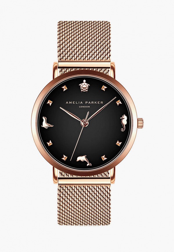 

Часы Amelia Parker, Золотой, Gold Charm Rose gold Mesh