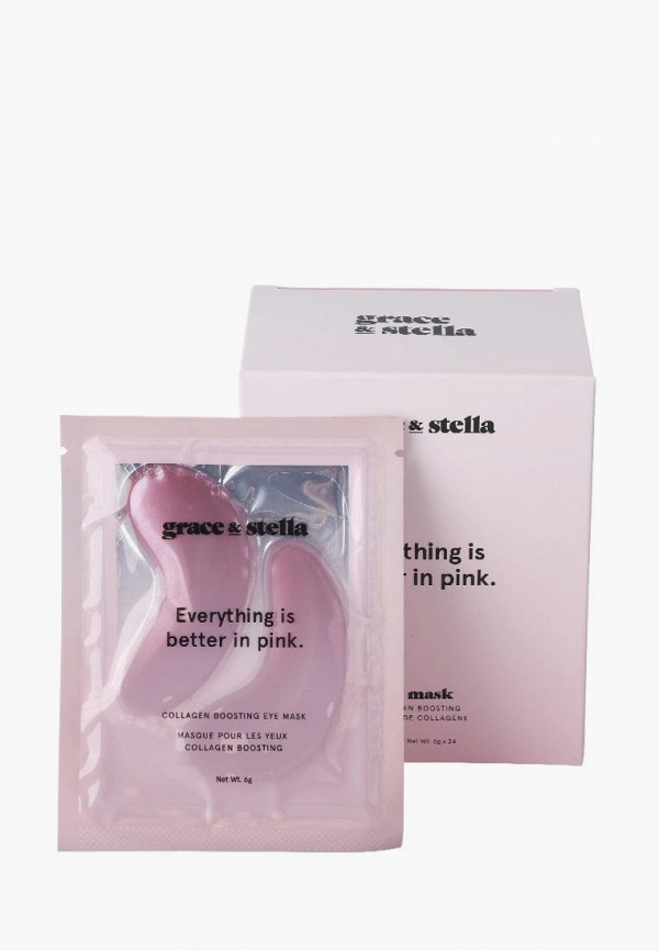 

Патчи для глаз Grace and Stella, Розовый, коллагеновые, 48 шт (24 пары), 290 г