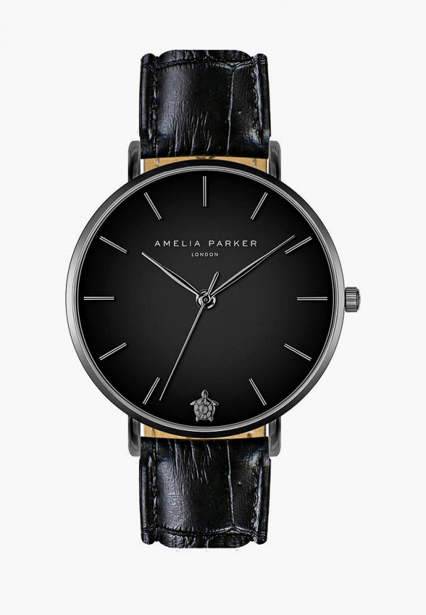 

Часы Amelia Parker, Черный, Jet Black Black Leather