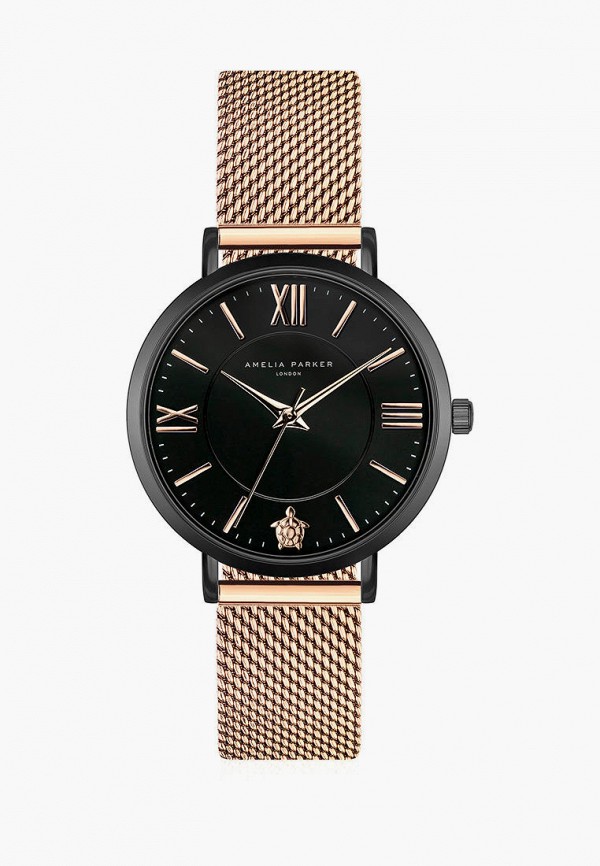 

Часы Amelia Parker, Золотой, Petite Noir Rose gold Mesh
