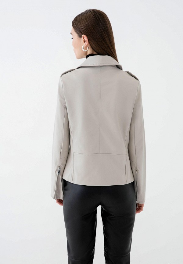 Куртка кожаная Zarina цвет серый  Фото 3