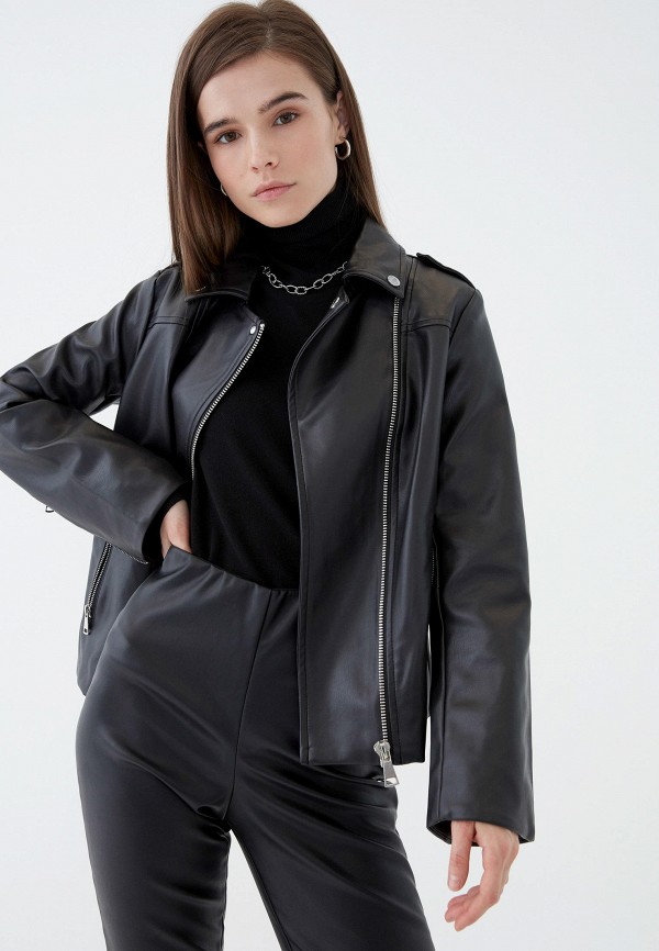 Куртка кожаная Zarina цвет черный 