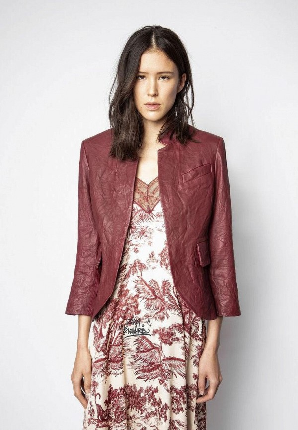 

Куртка кожаная Zadig & Voltaire, Бордовый