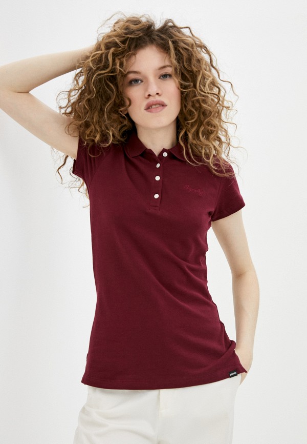 

Поло Superdry, Бордовый, SCRIPTED POLO TEE