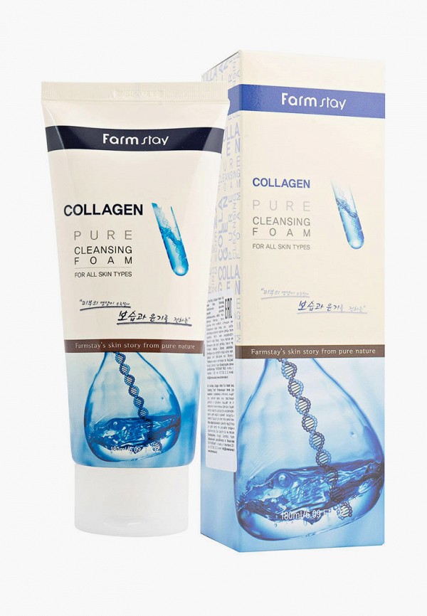 

Пенка для умывания Farm Stay, Белый, Collagen Pure Cleansing Foam, 180 мл