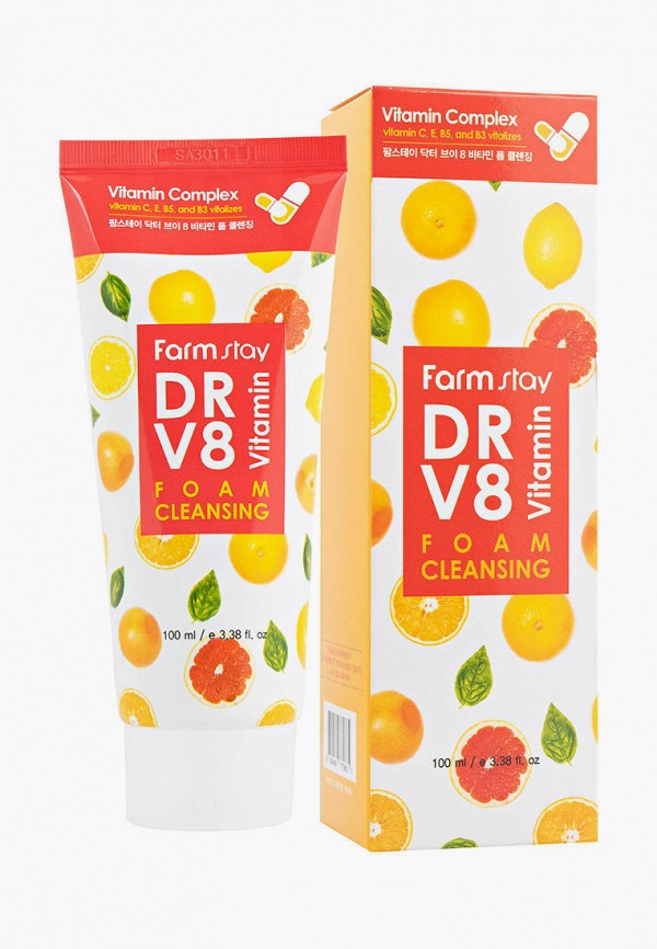 

Пенка для умывания Farm Stay, Белый, DR-V8 Vitamin Cleansing Foam, 100 мл