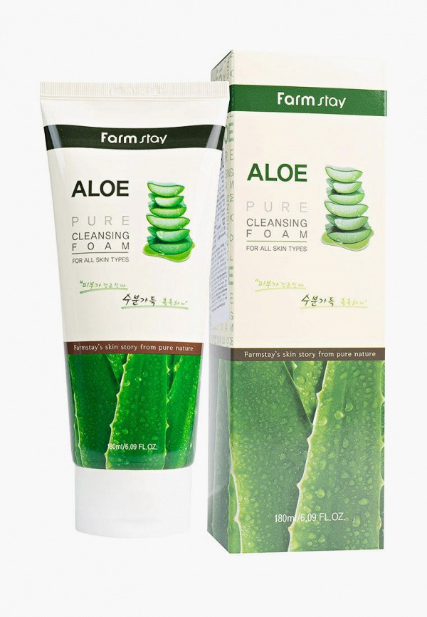 

Пенка для умывания Farm Stay, Белый, Aloe Pure Cleansing Foam, 180 мл