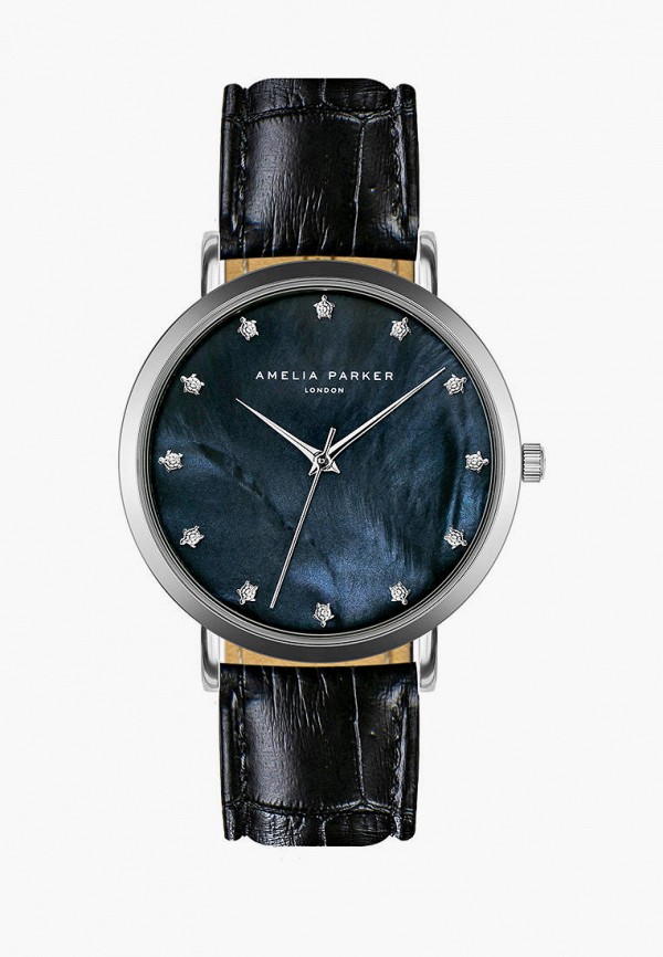 

Часы Amelia Parker, Черный, Eternity Blue Black Leather
