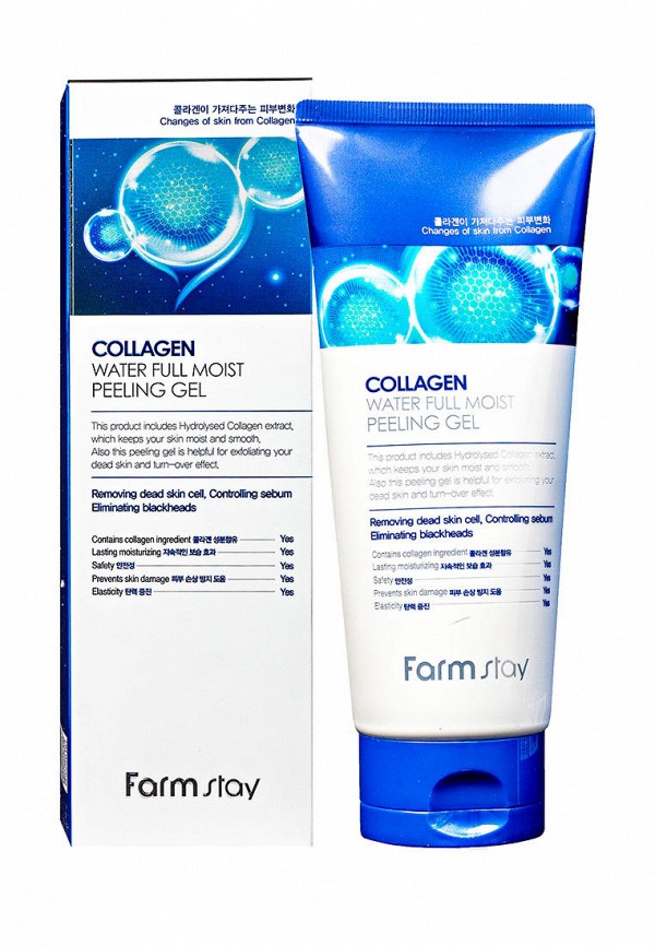 

Пилинг для лица Farm Stay, Голубой, Увлажняющий Collagen Water Full 180 мл