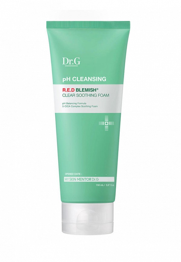 

Пенка для умывания Dr.G, Зеленый, успокаивающая смягчающая pH CLEANSING R.E.D. BLEMISH CLEAR SOOTHING FOAM, 150 мл