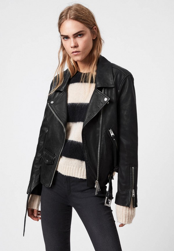 

Куртка кожаная AllSaints, Черный, LUNA BIKER