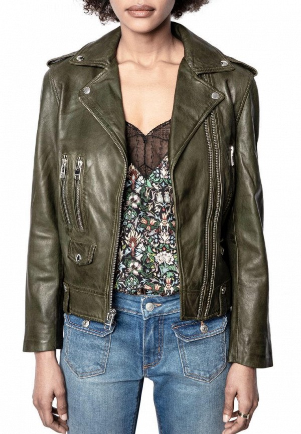 

Куртка кожаная Zadig & Voltaire, Хаки, Zadig & Voltaire MP002XW06NQ5